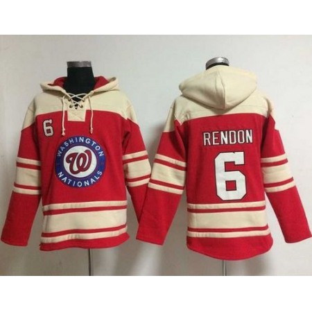 Nationals #6 Anthony Rendon Red Sawyer Hooded Sweatshirt MLB Hoodie