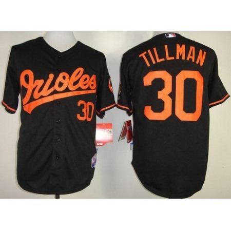 Orioles #30 Chris Tillman Black Cool Base Stitched MLB Jersey