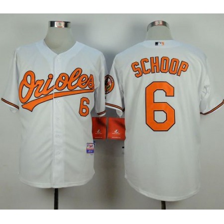 Orioles #6 Jonathan Schoop White Cool Base Stitched MLB Jersey