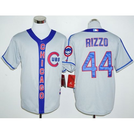 Cubs #44 Anthony Rizzo Grey Cooperstown Stitched MLB Jersey