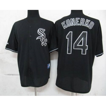 White Sox #14 Paul Konerko Black Fashion Stitched MLB Jersey