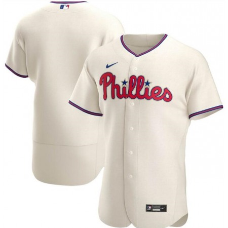 Men's Philadelphia Phillies Blank Cream Flex Base Stitched Jersey