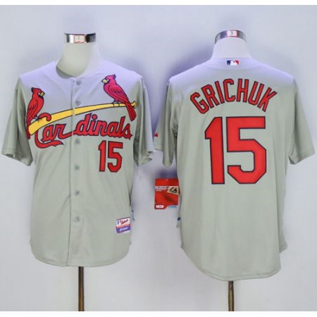 Cardinals #15 Randal Grichuk Grey Cool Base Stitched MLB Jersey