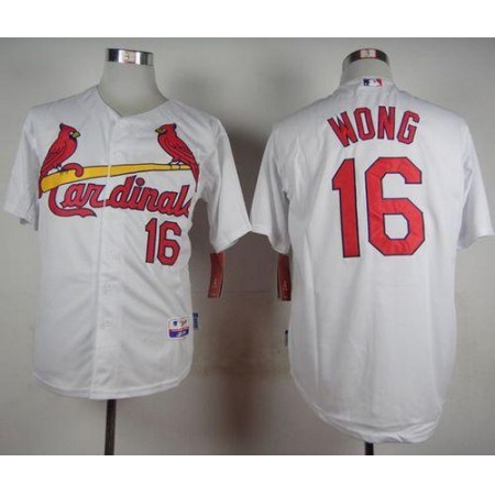 Cardinals #16 Kolten Wong White Cool Base Stitched MLB Jersey