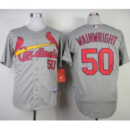 Cardinals #50 Adam Wainwright Grey Stitched MLB Jersey