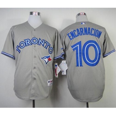 Blue Jays #10 Edwin Encarnacion Grey Stitched MLB Jersey