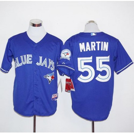 Blue Jays #55 Russell Martin Blue Alternate Stitched MLB Jersey