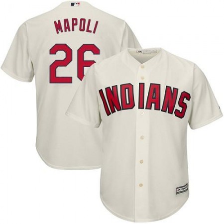 indians #26 Mike Napoli Cream Alternate Stitched Youth MLB Jersey