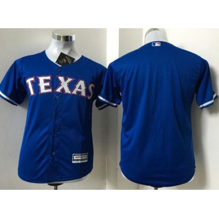 Rangers Blank Blue Cool Base Stitched Youth MLB Jersey