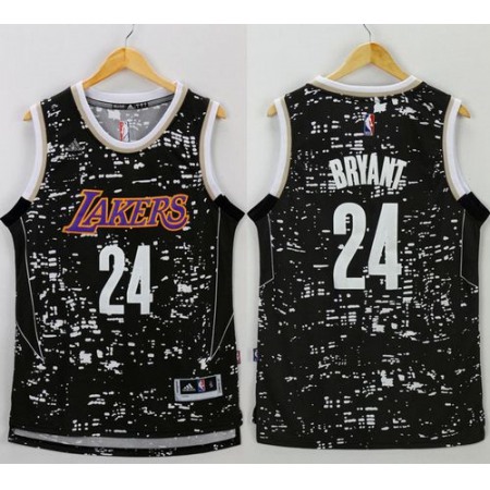 Lakers #24 Kobe Bryant Black City Light Stitched NBA Jersey