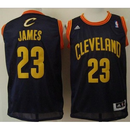 Cavaliers #23 LeBron James Navy Blue Throwback Stitched NBA Jersey