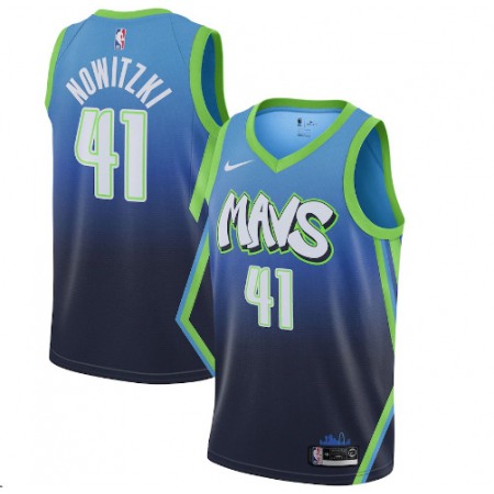 Men's Dallas Mavericks #41 Dirk Nowitzki Blue Stitched Jersey