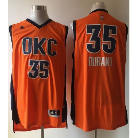 Thunder #35 Kevin Durant Orange Alternate Stitched NBA Jersey