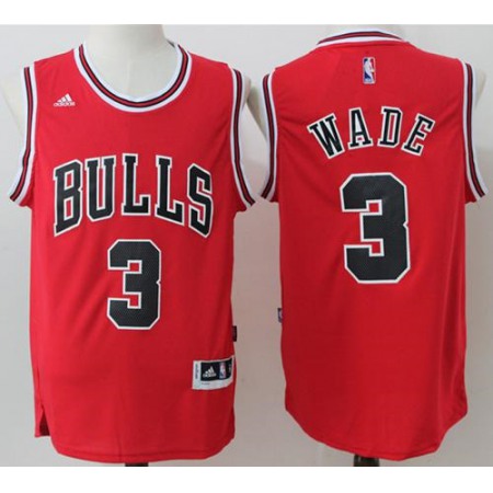 Bulls #3 Dwyane Wade Red Stitched NBA Jersey