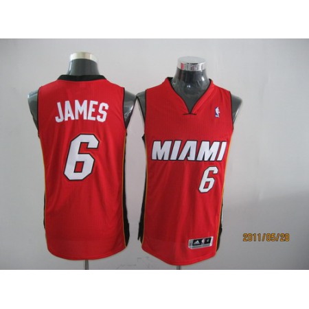 Heat #6 LeBron James Revolution 30 Red Stitched NBA Jersey