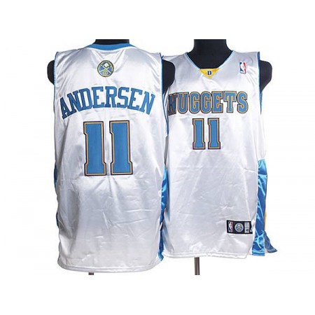 Nuggets #11 Chris Andersen Stitched White NBA Jersey