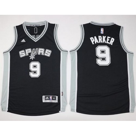 Spurs #9 Tony Parker Black Youth Stitched NBA Jersey