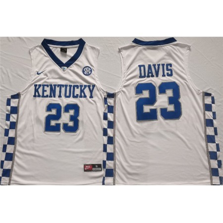 Men's Kentucky Wildcats #23 Anthony Davis White Stitched Jersey