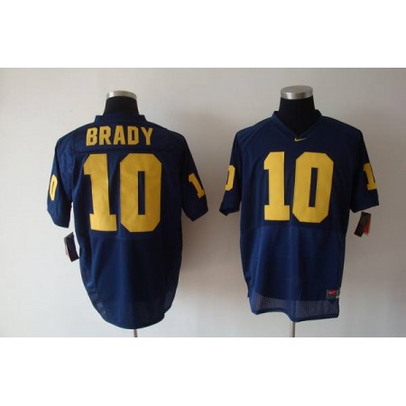 Wolverines Tom Brady #10 Blue Stitched NCAA Jersey