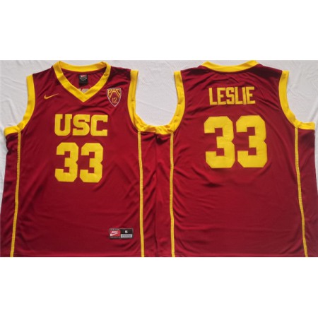 Men's USC Trojans #33 Lisa Leslie Red Stitched Jersey