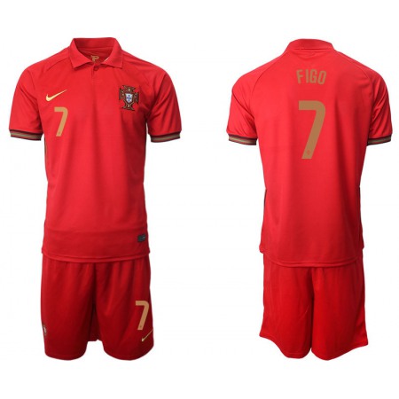 Portugal #7 Figo Home Kid Soccer Country Jersey