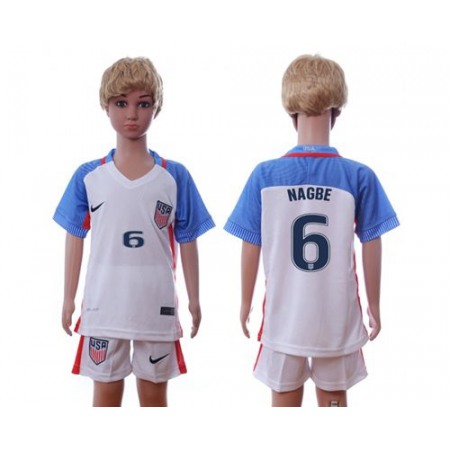 USA #6 Nagbe Home Kid Soccer Country Jersey