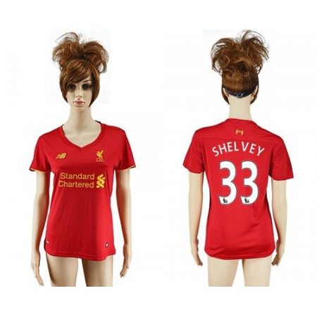 Women's Liverpool #33 Shelvey Red Home Soccer Club Jersey