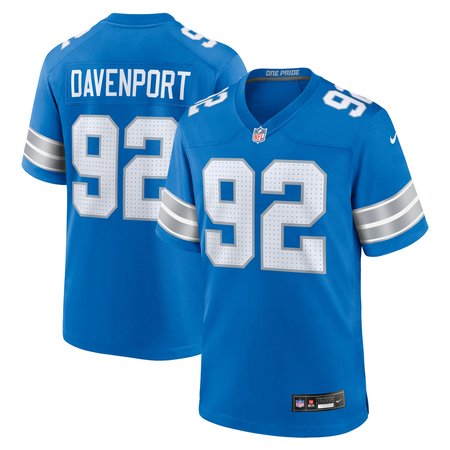 Men's Detroit Lions Marcus Davenport Nike Blue Team Game Jersey