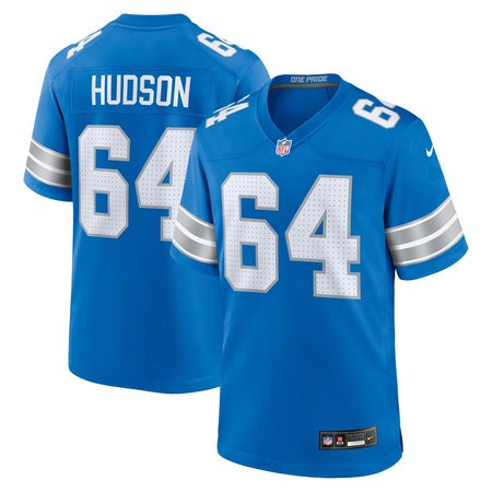 Men's Detroit Lions Bryan Hudson Nike Blue Game Jersey