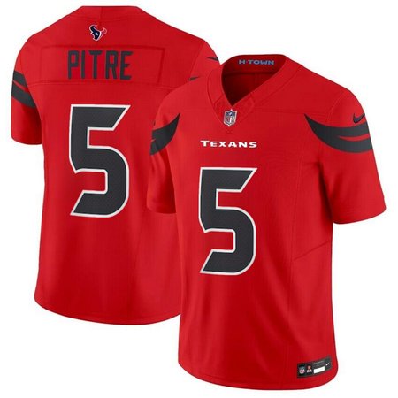 Men's Houston Texans #5 Jalen Pitre Red 2024 Alternate F.U.S.E Vapor Stitched jersey