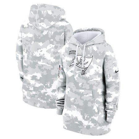 Women's Tampa Bay Buccaneers Nike Arctic Camo 2024 Salute To Service Club Fleece Pullover Hoodie