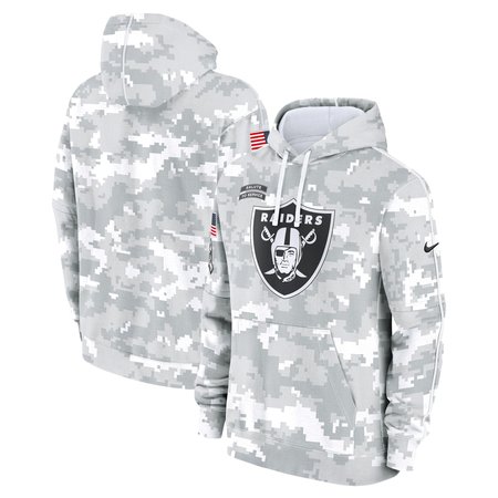 Men's Las Vegas Raiders Nike Arctic Camo 2024 Salute To Service Big & Tall Club Fleece Pullover Hoodie