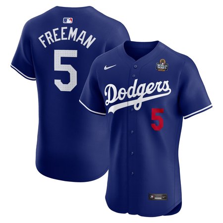 Men's Los Angeles Dodgers Freddie Freeman Nike Royal 2024 World Series Alternate Elite Player Jersey