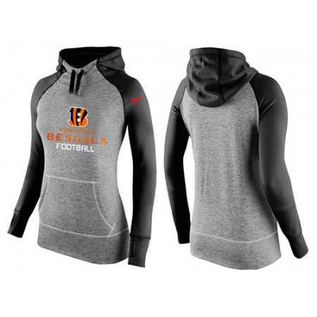 Women's Nike Cincinnati Bengals Performance Hoodie Grey & Black