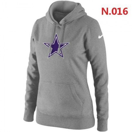 Women's Dallas Cowboys Logo Pullover Hoodie Grey