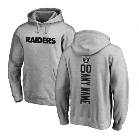 Men's Las Vegas Raiders Customized Grey Pullover NFL Hoodie