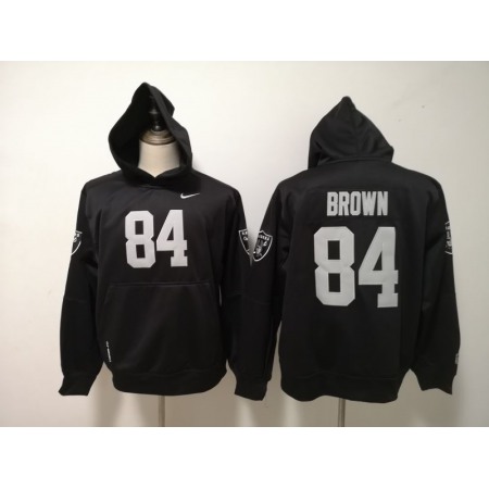 Men's Oakland Raiders #84 Antonio Brown Black Pullover Hoodie