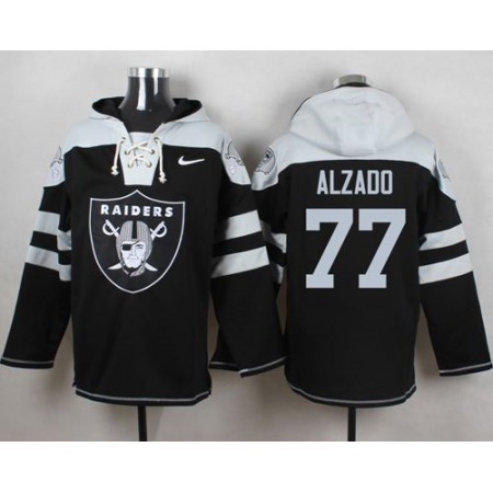 Nike Raiders #77 Lyle Alzado Black Player Pullover NFL Hoodie