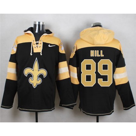 Nike Saints #89 Josh Hill Black Player Pullover NFL Hoodie