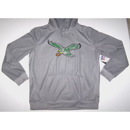 Men's Philadelphia Eagles Gray Throwback Pullover Hoodie