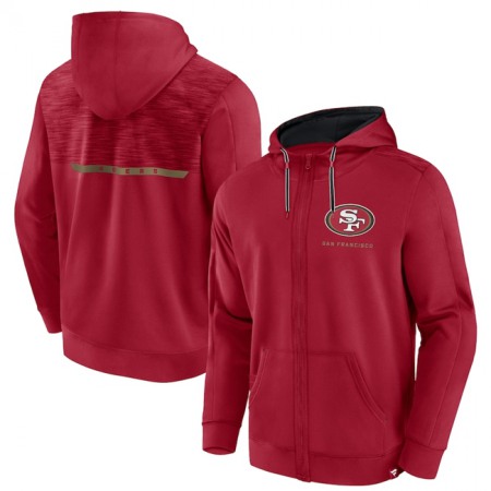 Men's San Francisco 49ers Scarlet Defender Evo Full-Zip Hoodie