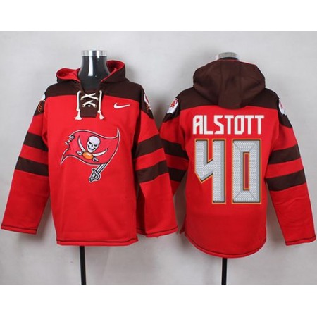 Nike Buccaneers #40 Mike Alstott Red Player Pullover NFL Hoodie