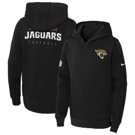 Youth Jacksonville Jaguars Black Sideline Club Fleece Pullover Hoodie