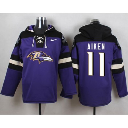 Nike Ravens #11 Kamar Aiken Purple Player Pullover NFL Hoodie