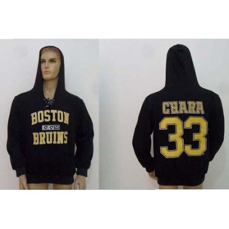 CCM Boston Bruins #33 Zdeno Chara Black Lace Up Hoodie