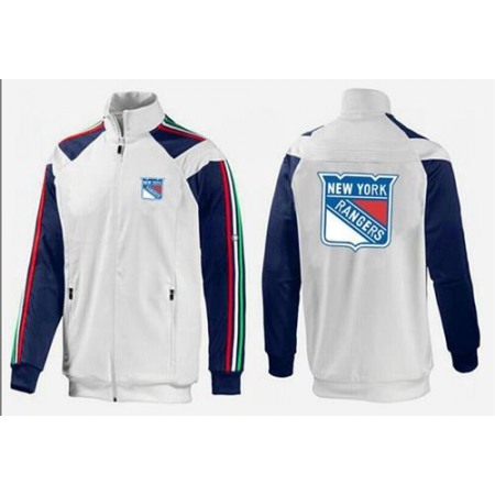 NHL New York Rangers Zip Jackets White-4