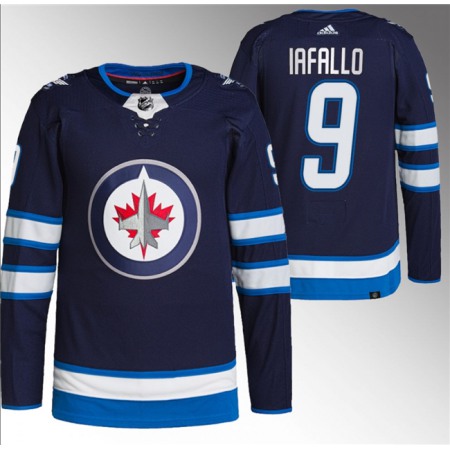 Men's Winnipeg Jets #9 Alex Iafallo Navy Stitched Jersey