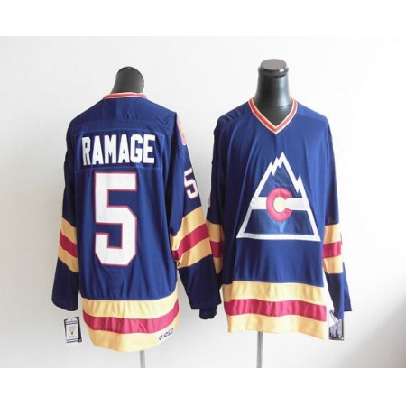 Avalanche CCM Throwback #5 Rob Ramage Blue Stitched NHL Jersey