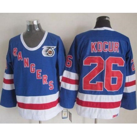 Rangers #26 Joe Kocur Blue CCM 75TH Stitched NHL Jersey