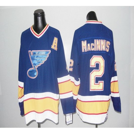 Blues CCM Throwback #2 Macinnis Blue Stitched NHL Jersey